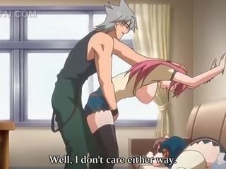 Pink haired anime honey cunt fucked against the