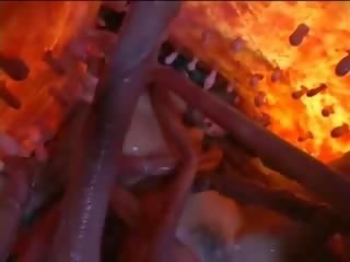 Superb oriental damsel sucks freaky long tentacle
