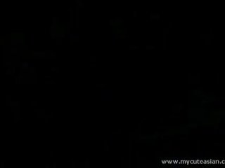 Concupiscent Asian blowjob and cumshot outdoors