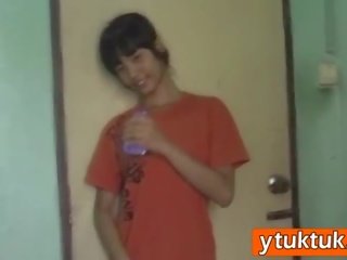 Slim Asian lassie Sucks White Man's peter And Gets Fucked Doggy Style